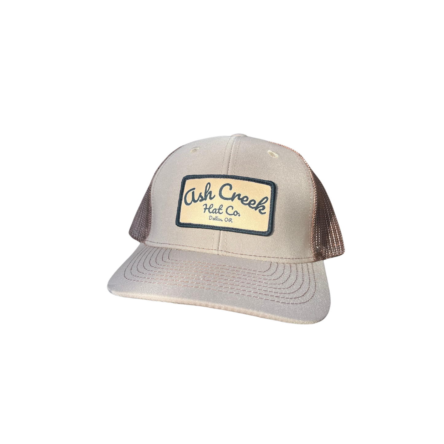Tan/Brown Trucker with Tan Woven Patch