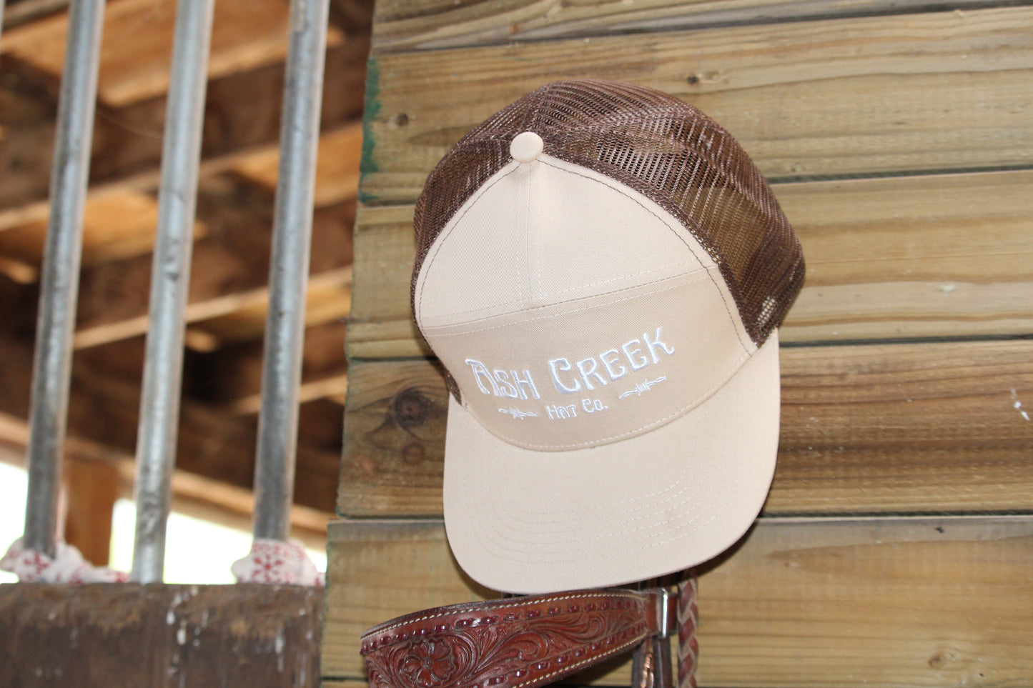 Sand/Brown Mesh Back Trucker